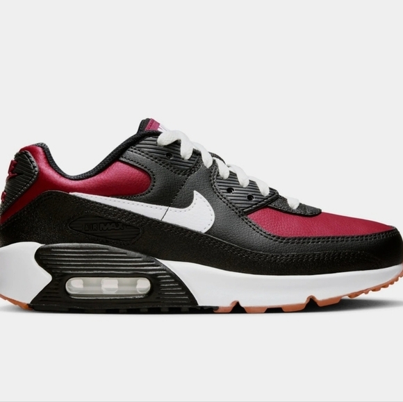 Nike Kids Air Max 90 Black and Red Sneakers - Picture 1 of 7